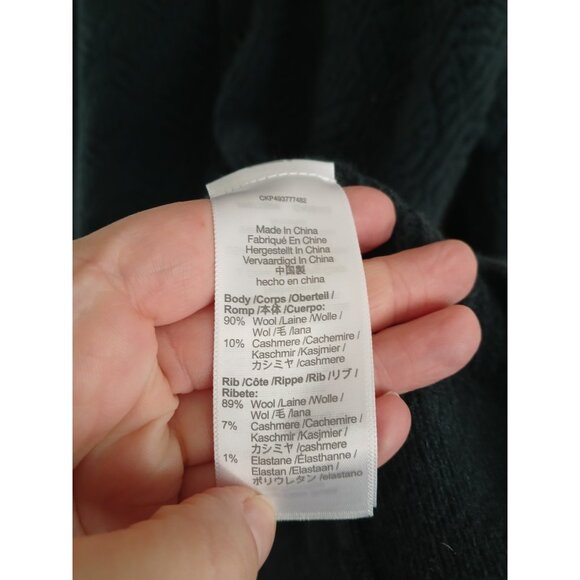 Madewell Mens M Diamond Stitch Cardigan Sweater Softwool Cashmere Mix Dark Navy - Picture 5 of 6